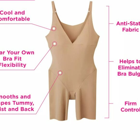 NWT  MAIDENFORM FIRM CONTROL SHAPEWEAR OPEN BUST BODYSHAPER BEIGE 2XL - Picture 5 of 8